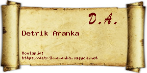 Detrik Aranka névjegykártya