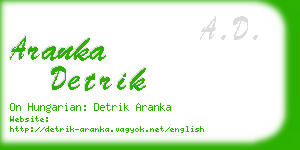 aranka detrik business card